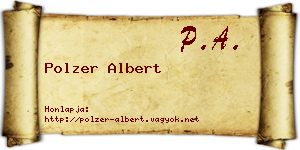 Polzer Albert névjegykártya